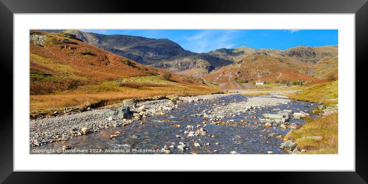 Cumbrian Hillsides and streams Framed Mounted Print by David Hare