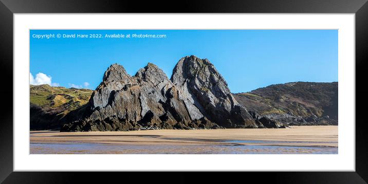 Three Cliffs Framed Mounted Print by David Hare