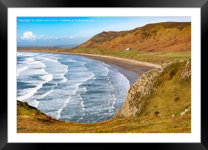 Rhossili Bay Framed Mounted Print by David Hare