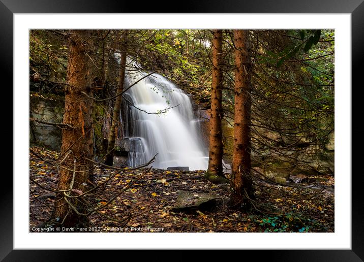 Harmby Falls Framed Mounted Print by David Hare