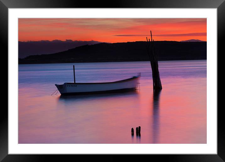 Sunset mooring Framed Mounted Print by David Hare