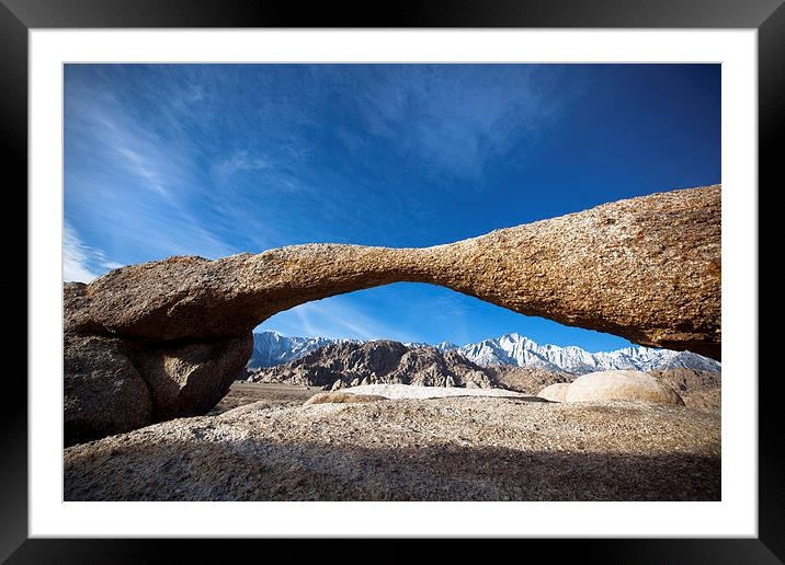 Lathe Arch, Alabama Hills. Framed Mounted Print by David Hare