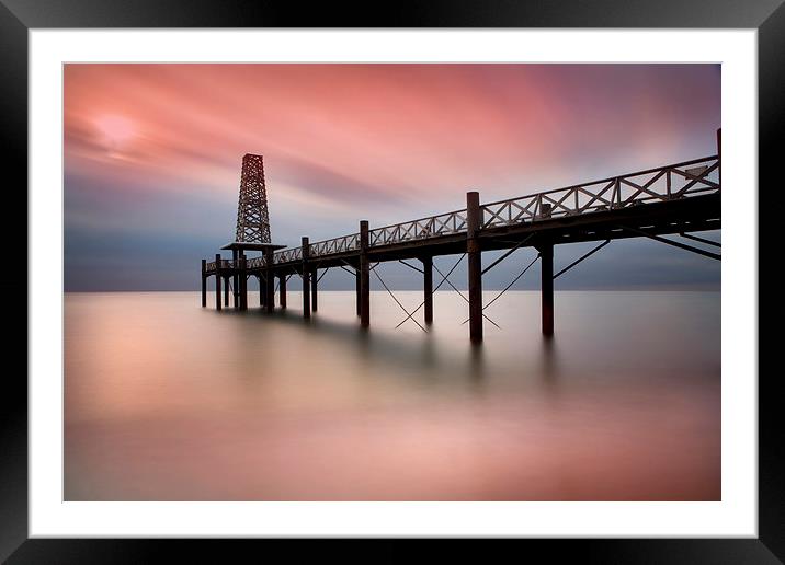  Wooden Pier at Dawn Framed Mounted Print by David Hare