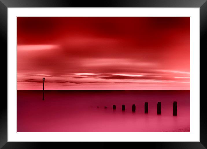  Long red sunset Framed Mounted Print by David Hare
