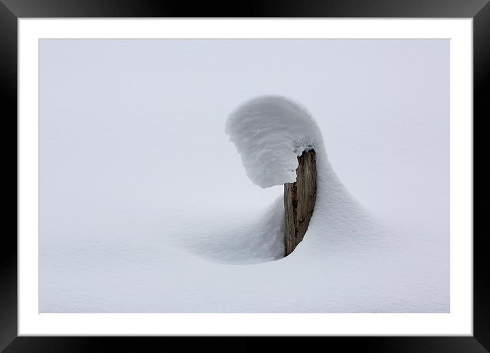  Shapes in snow 1 Framed Mounted Print by David Hare