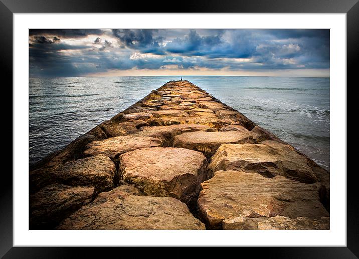  A Rock Pier Framed Mounted Print by David Hare
