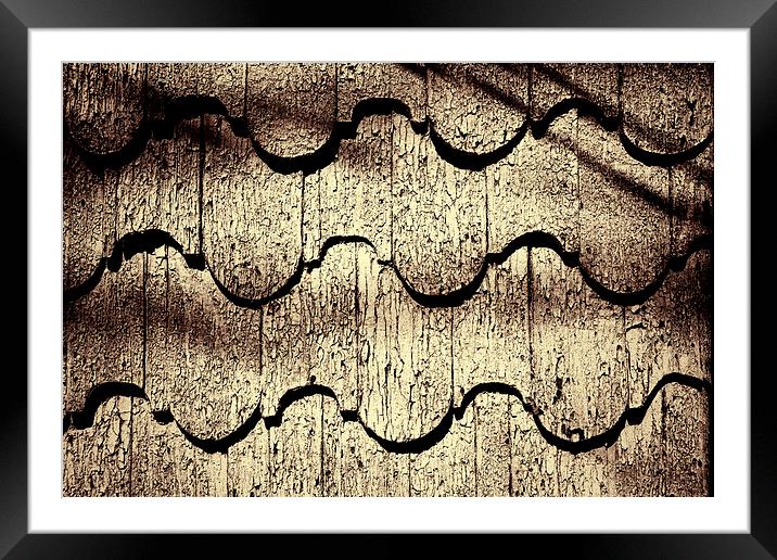  Cracked Paint on Shingles. Framed Mounted Print by David Hare