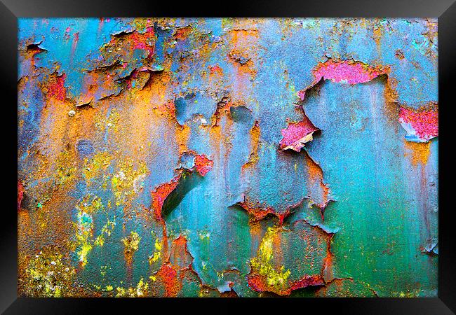  Peeling paint and rust Framed Print by David Hare