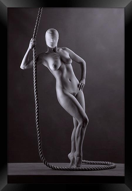 Nude with rope. Framed Print by David Hare