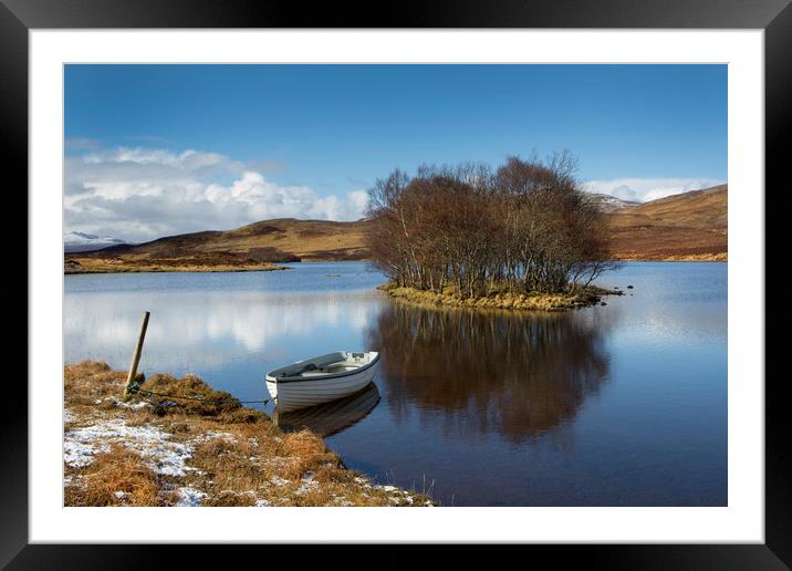 Lochside boat Framed Mounted Print by David Hare
