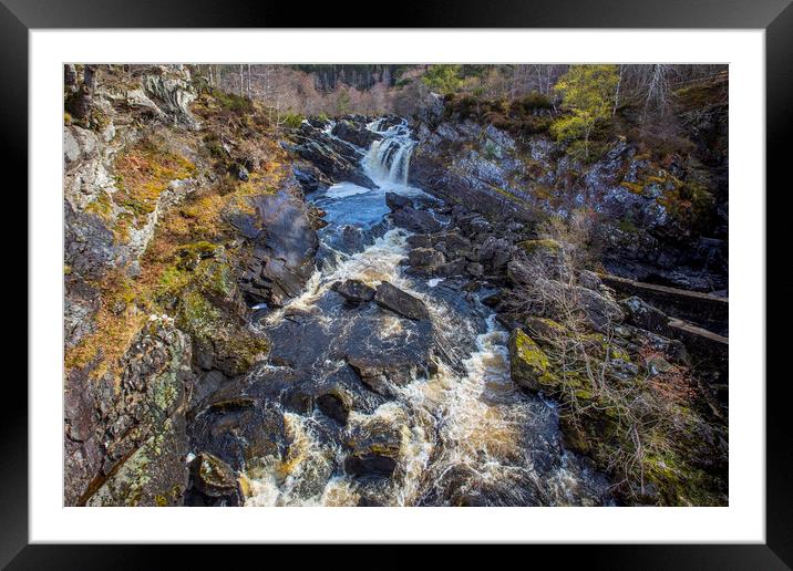 Rogie Falls Framed Mounted Print by David Hare