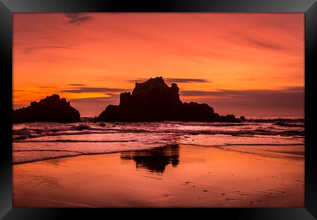 Big Sur Sunset Framed Print by David Hare