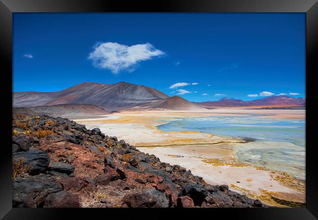 Atacama Salt lake Framed Print by David Hare