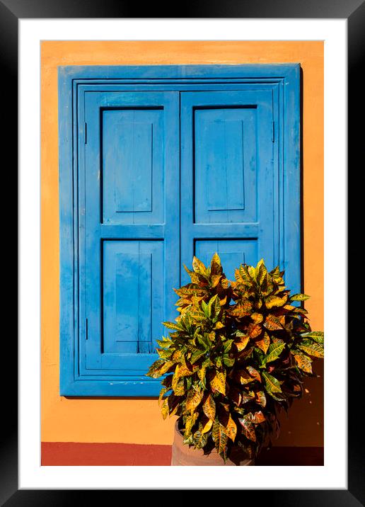 Blue Shutters Framed Mounted Print by David Hare