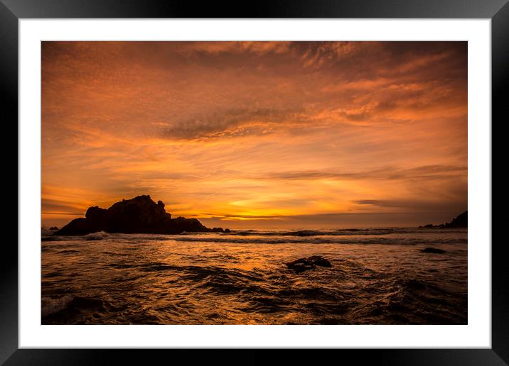 Pacific Sunset Framed Mounted Print by David Hare