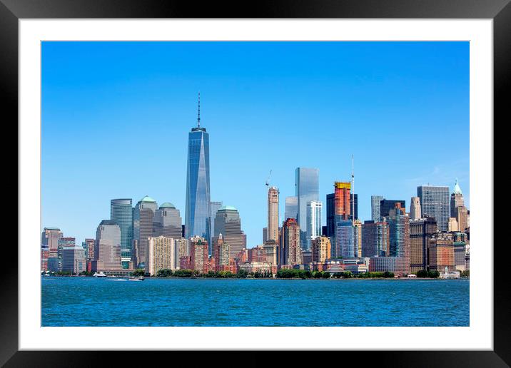 Downtown Skyline Framed Mounted Print by David Hare