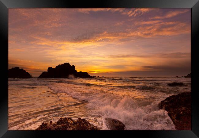 Big Sur Sunset Framed Print by David Hare