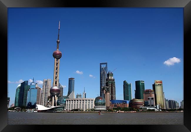 Pudong Skyline-Shanghai Framed Print by Jim Leach