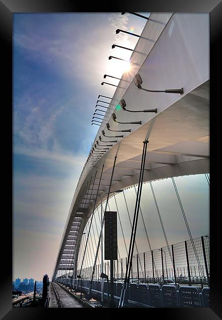 Lipu Bridge Shanghai Framed Print by Jim Leach