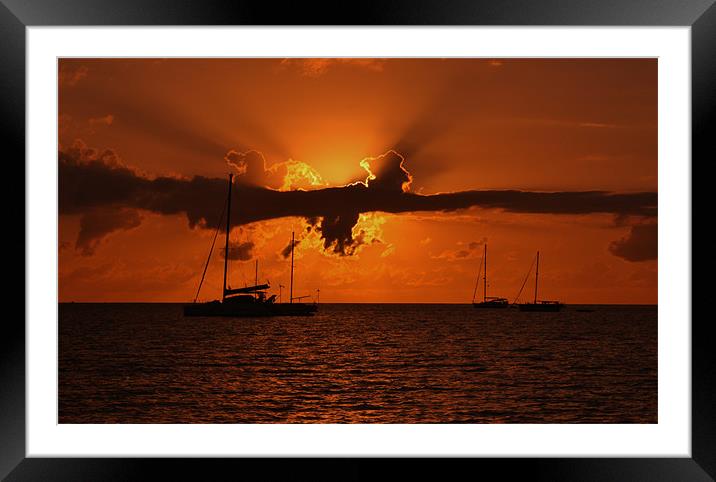 Caribbean Sunset Framed Mounted Print by Rodolfo (Don F Barrios Quinon