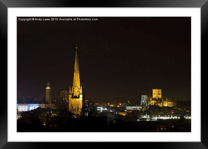Norwich at Night Framed Mounted Print by Gypsyofthesky Photography