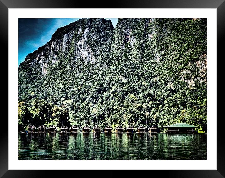 Khao Sok Huts Framed Mounted Print by Simon Joshua Peel