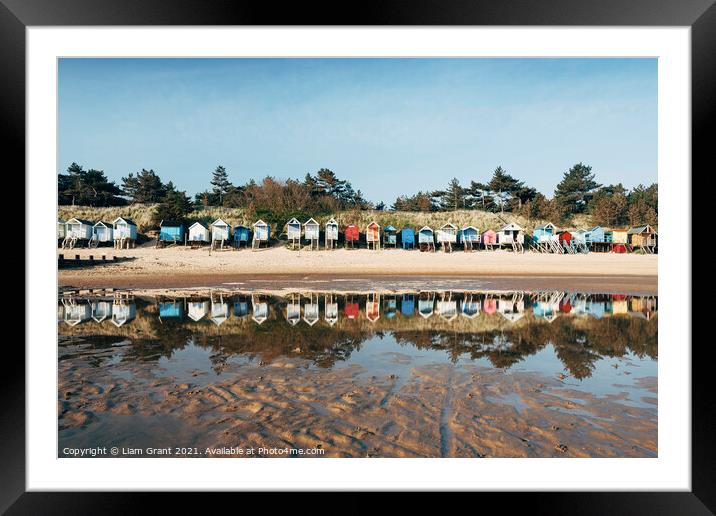 Beach huts. Wells-next-the-sea, Norfolk, UK. Framed Mounted Print by Liam Grant