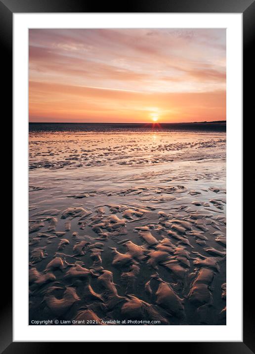 Sunrise on Old Hunstanton beach. Norfolk, UK. Framed Mounted Print by Liam Grant