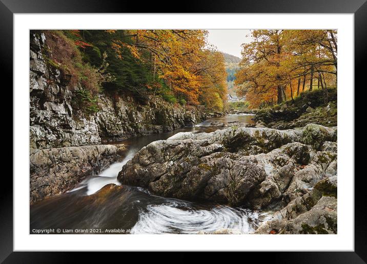 Afon Llugwy in Autumn. Betws y Coed, Wales, UK. Framed Mounted Print by Liam Grant
