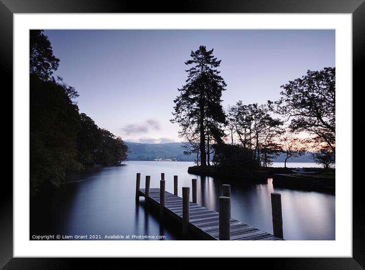 Jetty at Low Wray on Lake Windermere. Cumbria, UK. Framed Mounted Print by Liam Grant