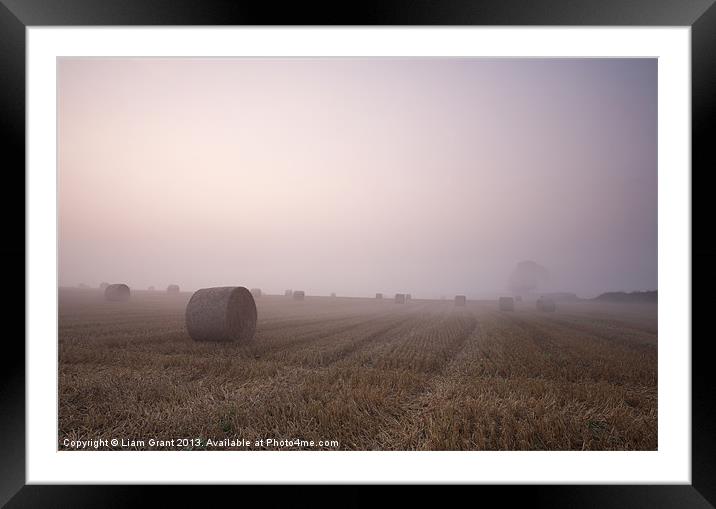 Sunrise + Fog, Pickenham, Norfolk, UK Framed Mounted Print by Liam Grant