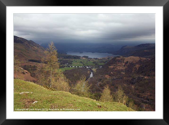Derwent Water from Castle Crag. Lake District, Cum Framed Mounted Print by Liam Grant