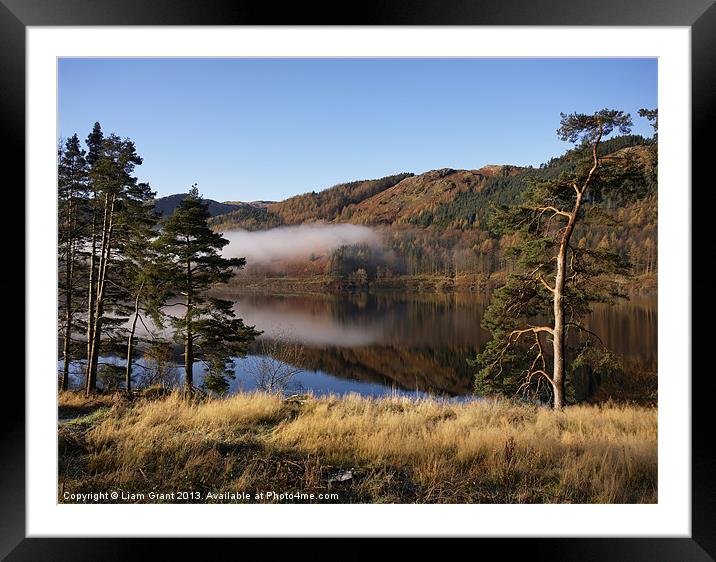 Low mist and reflections. Thirlmere Reservoir. Framed Mounted Print by Liam Grant