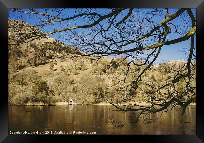 Frozen lake. Rydal Water, Lake District, Cumbria,  Framed Print by Liam Grant