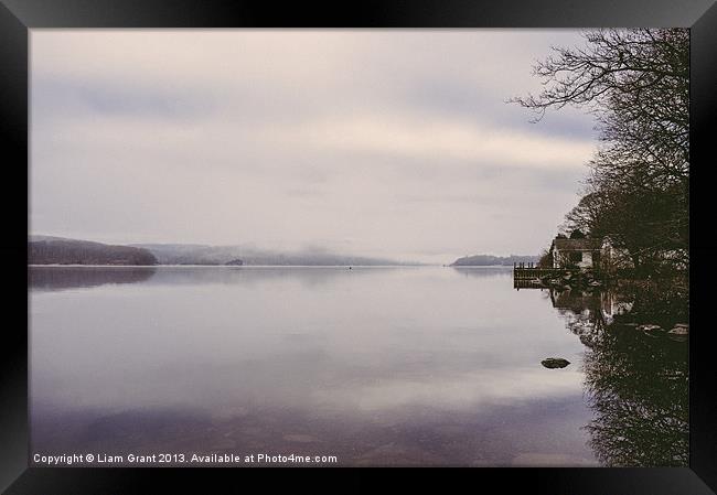 Misty dawn. Windermere, Lake District, Cumbria, UK Framed Print by Liam Grant