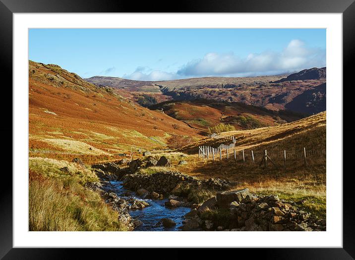 Views of Honister Pass and Hause Gill above Seatol Framed Mounted Print by Liam Grant
