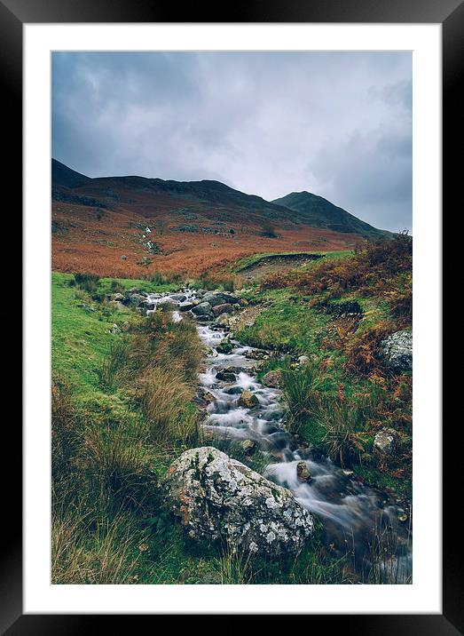 Cinnerdale Beck with Whiteless Pike beyond. Framed Mounted Print by Liam Grant