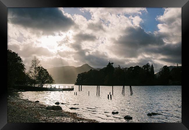 View over Derwent Water with Cat Bells and Derwent Framed Print by Liam Grant