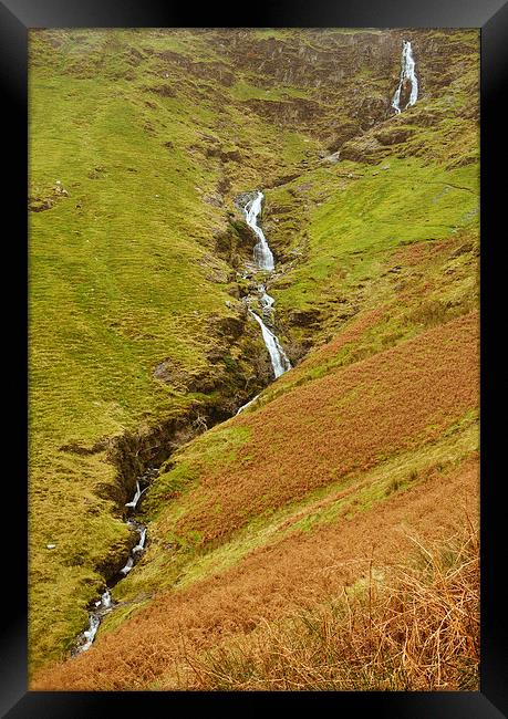 Moss Force waterfall near Newlands Hause below Rob Framed Print by Liam Grant