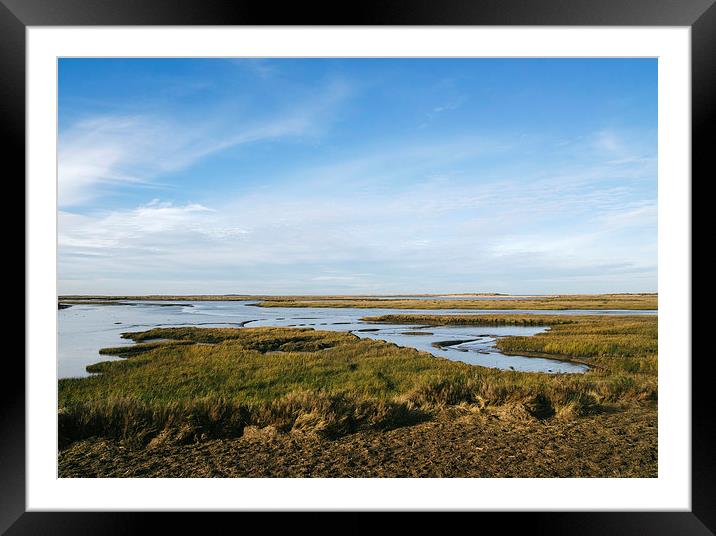 Overy Marsh. Burnham Overy Staithe. Framed Mounted Print by Liam Grant