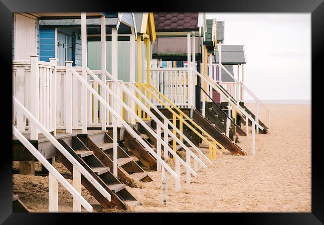 Beach huts at Wells-next-the-sea. Framed Print by Liam Grant