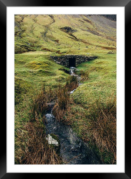 Drystone road bridge along in the Honister Pass. Framed Mounted Print by Liam Grant