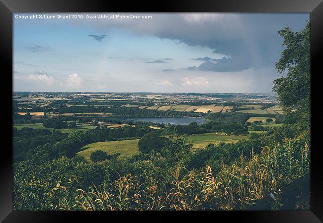 View to Ogston Reservoir as an evening storm passe Framed Print by Liam Grant