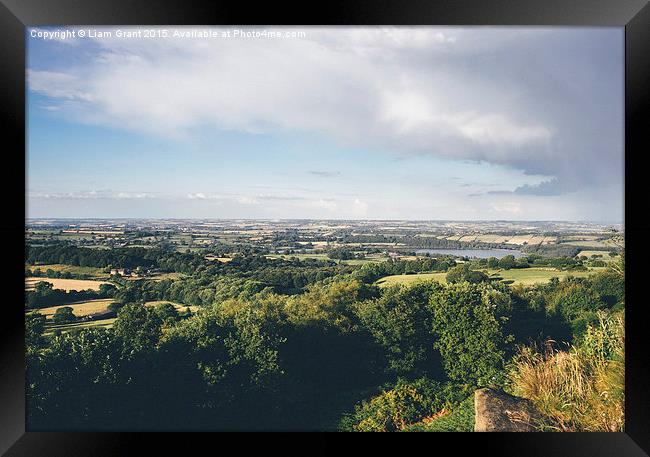 View to Ogston Reservoir as an evening storm passe Framed Print by Liam Grant