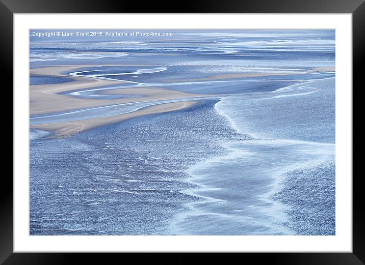 Patterns at low tide. Laugharne, Wales, UK. Framed Mounted Print by Liam Grant