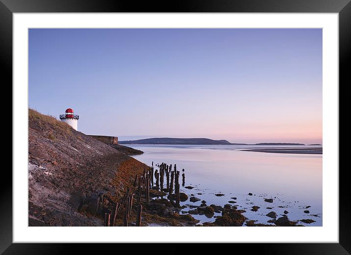 Burry Port lighthouse at twilight. Wales, UK. Framed Mounted Print by Liam Grant