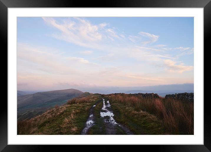 Rushup Edge at sunset. Derbyshire, UK. Framed Mounted Print by Liam Grant