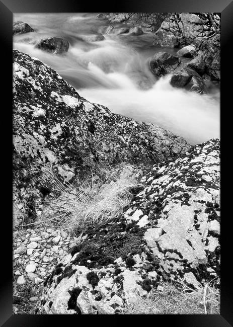 Mountain stream and rocks. Cumbria, UK. Framed Print by Liam Grant
