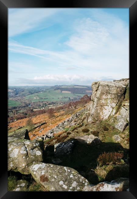 View from Curbar Edge. Derbyshire, UK. Framed Print by Liam Grant