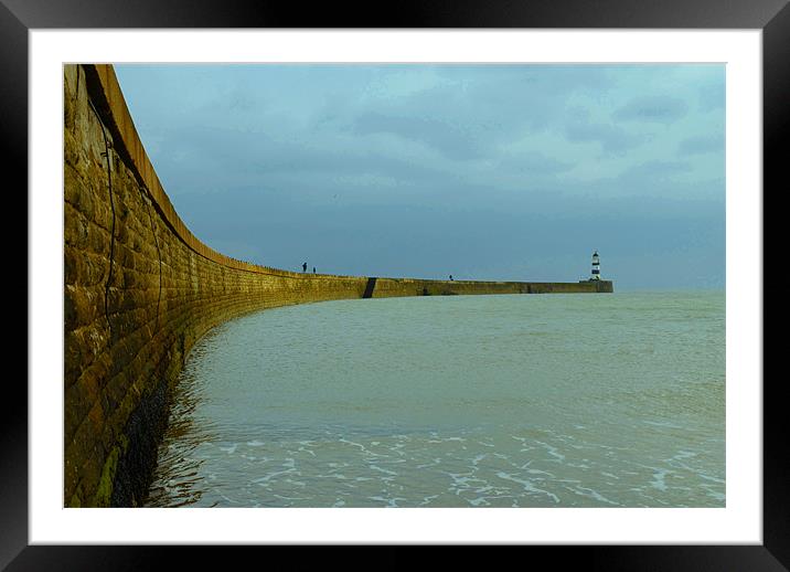 Seaham Pier Framed Mounted Print by Anth Short